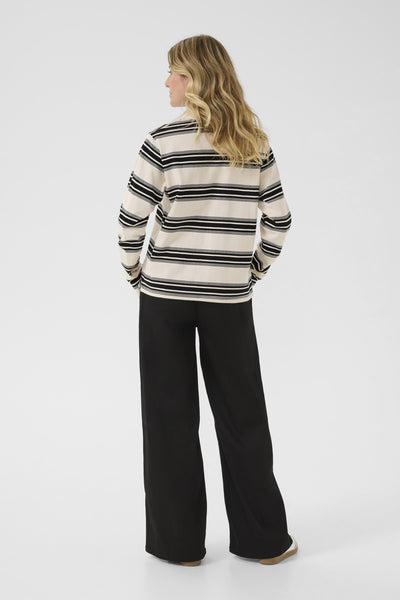 CRCarmell polo sweatshirt Birch and black stripe - 10614302 Thumbnail