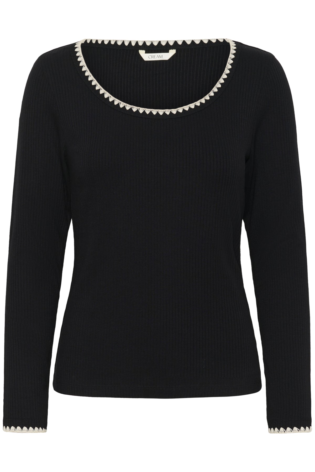 CRRibba Embroidery LS T-Shirt Pitch Black - 10614310