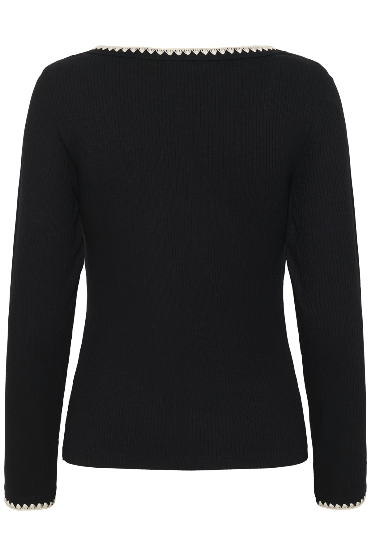CRRibba Embroidery LS T-Shirt Pitch Black - 10614310