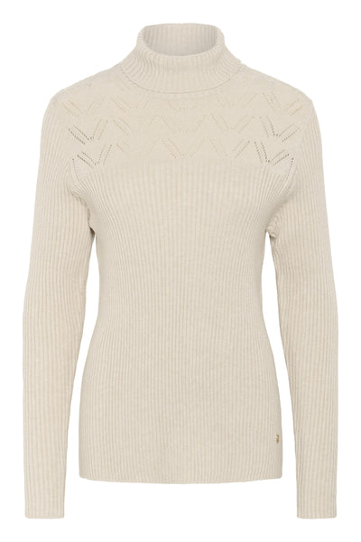 CRDela Rollneck Pullover Oat melange - 10614331 Thumbnail