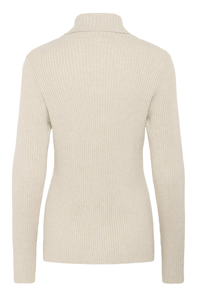 CRDela Rollneck Pullover Oat melange - 10614331 Thumbnail
