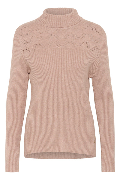 CRDela Rollneck Pullover Mahogany Rose Melange - 10614331 Thumbnail