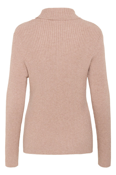 CRDela Rollneck Pullover Mahogany Rose Melange - 10614331 Thumbnail
