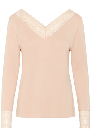 CRTrulla LS Lace T-Shirt ROSE DUST - 10614334