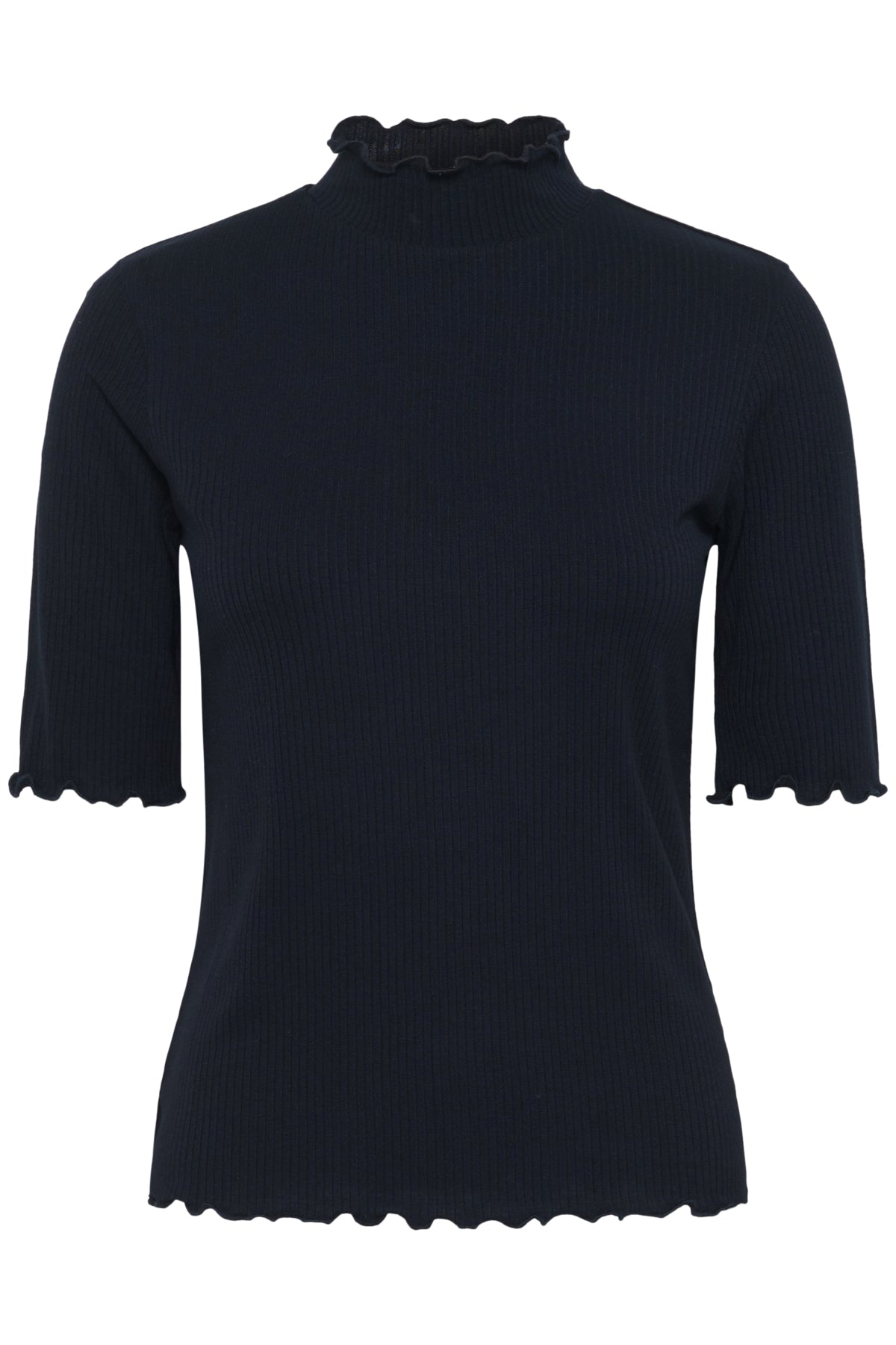 CRRibba turtle neck Tshirt Pitch Black - 10614355