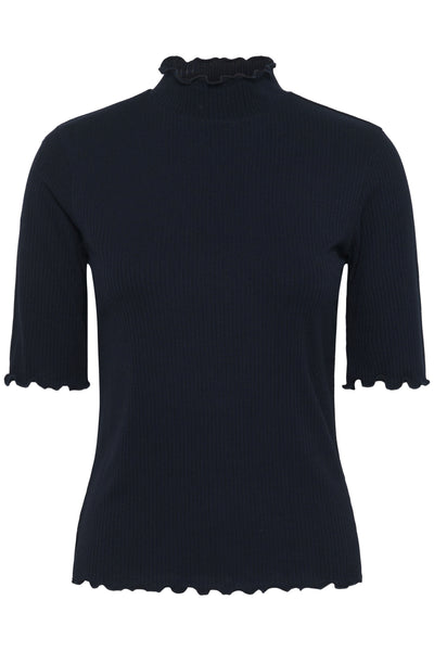 CRRibba turtle neck Tshirt Pitch Black - 10614355 Thumbnail