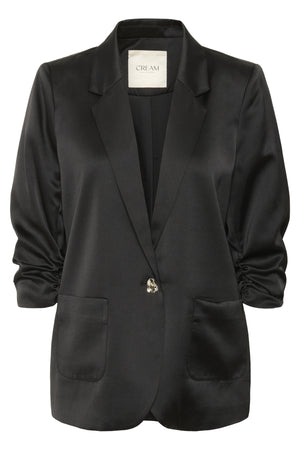 CRCocamia 3/4 SL Sateen Blazer Pitch Black - 100120 - 10614365