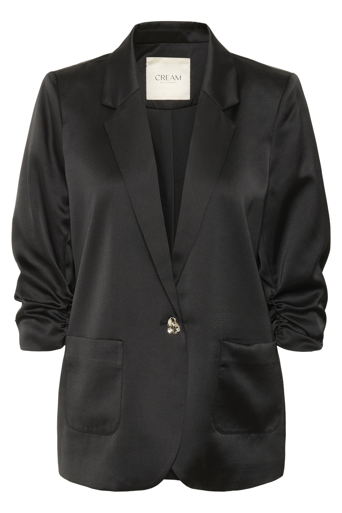 CRCocamia 3/4 SL Sateen Blazer Pitch Black - 100120 - 10614365