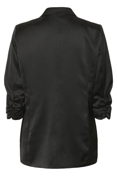 CRCocamia 3/4 SL Sateen Blazer Pitch Black - 100120 - 10614365 Thumbnail