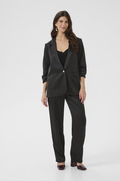 CRCocamia 3/4 SL Sateen Blazer Pitch Black - 100120 - 10614365 Thumbnail
