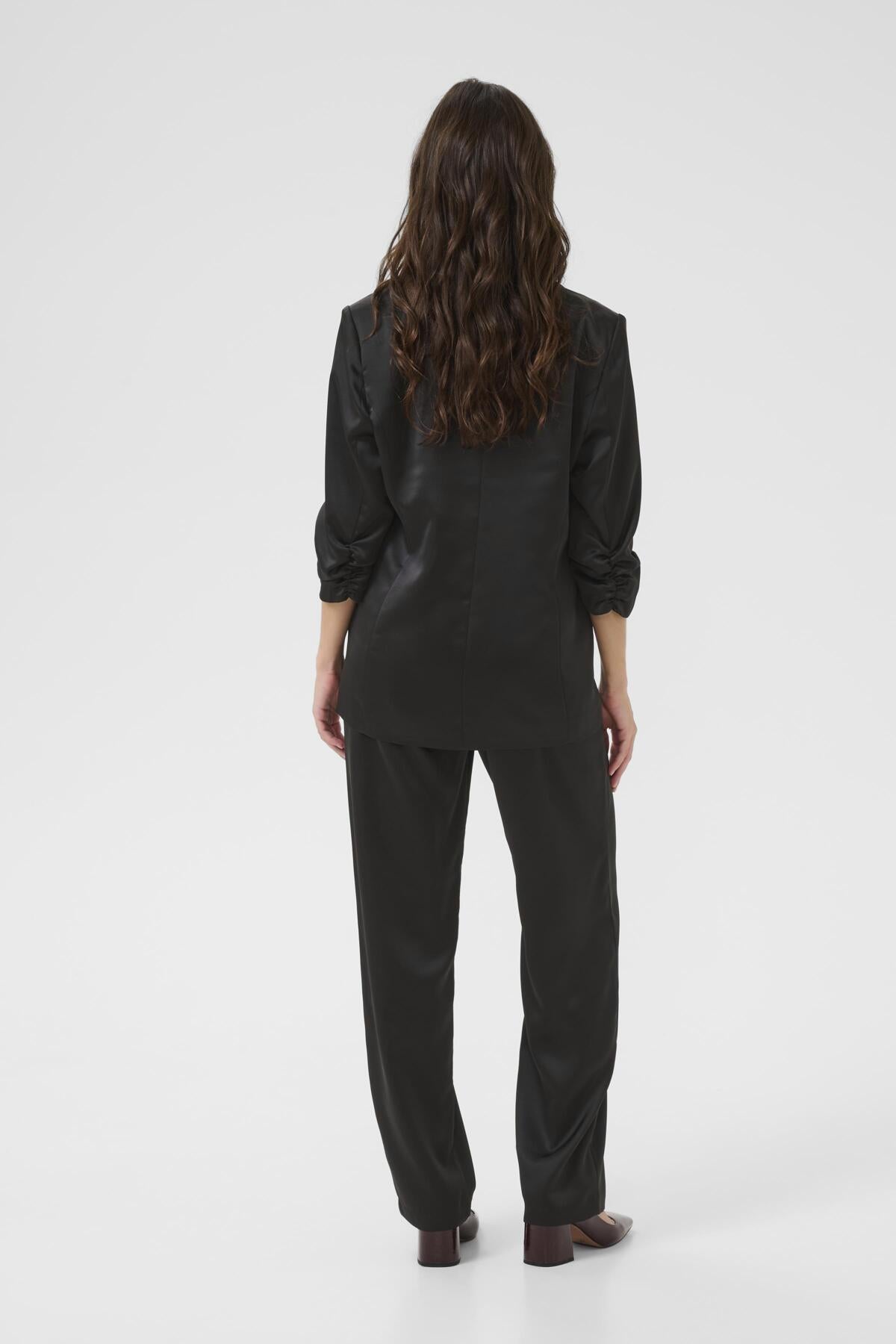 CRCocamia 3/4 SL Sateen Blazer Pitch Black - 100120 - 10614365