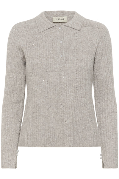 CRJolly Knit Poloshirt String Melange - 1613051 - 10614426 Thumbnail