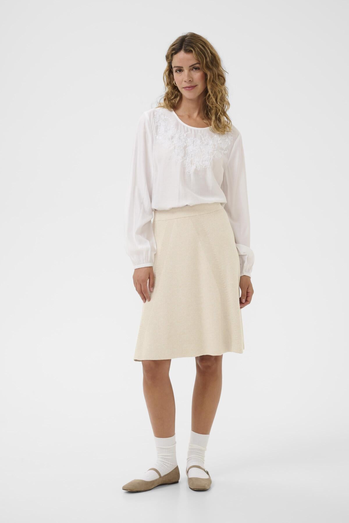 CRDela Skirt Oat melange - 100232 - 10614548