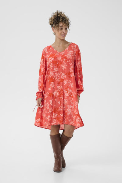 CRBeatrice Dress Red Flower - 108801 - 10614707 Thumbnail