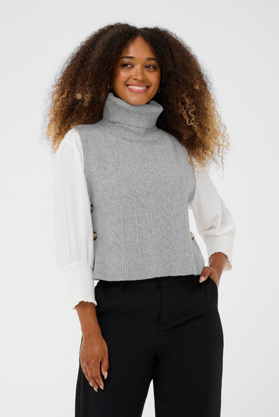 CRHoliday Knit Slipover Light Grey Melange - 100827 - 10614734 Thumbnail