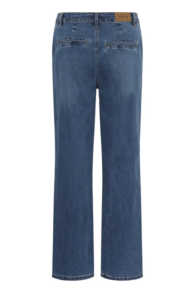 CRVisti Emb Straight Leg Pant Seattle Mid Blue Denim - 10642 - 10614739 Thumbnail