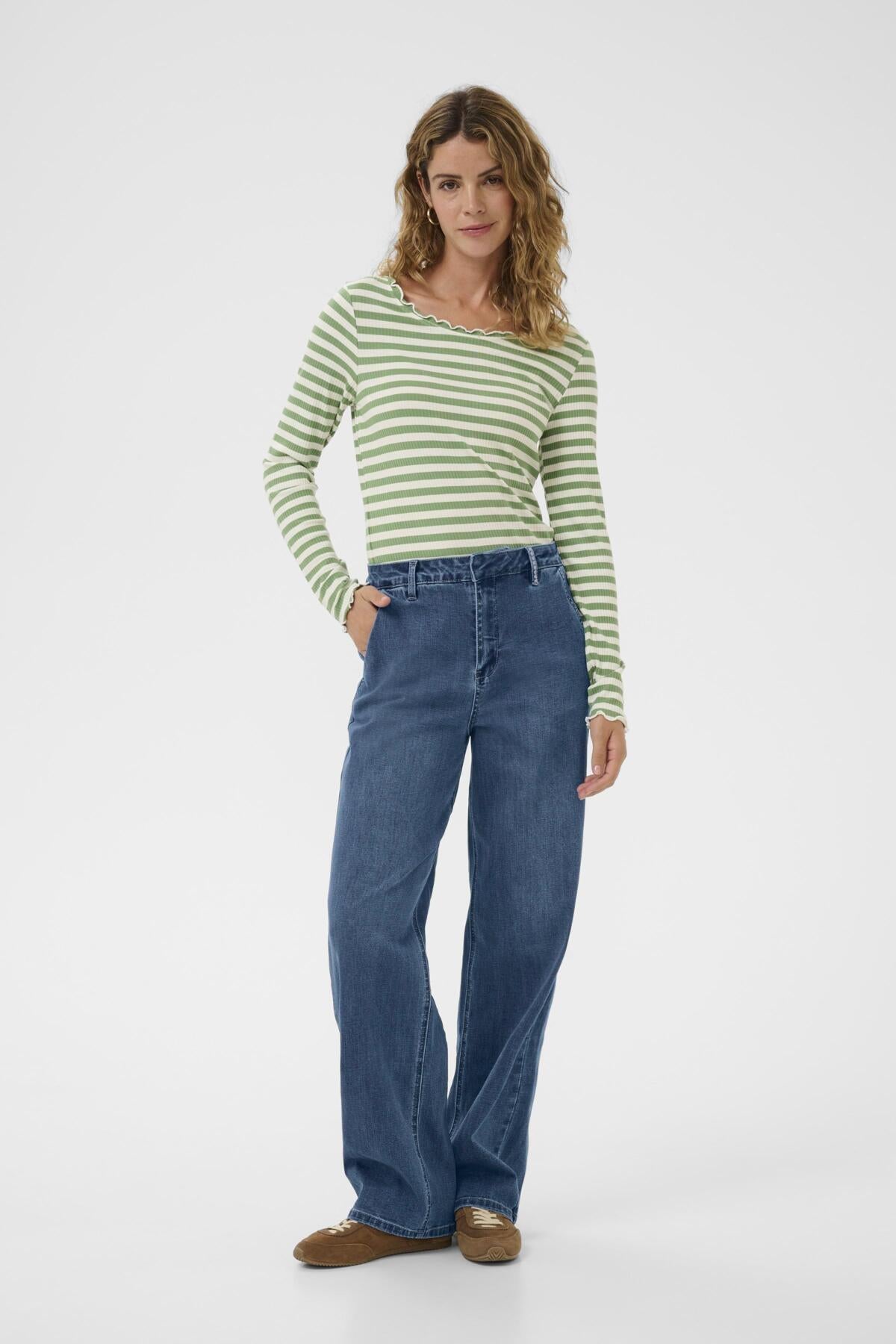 CRVisti Emb Straight Leg Pant Seattle Mid Blue Denim - 10642 - 10614739