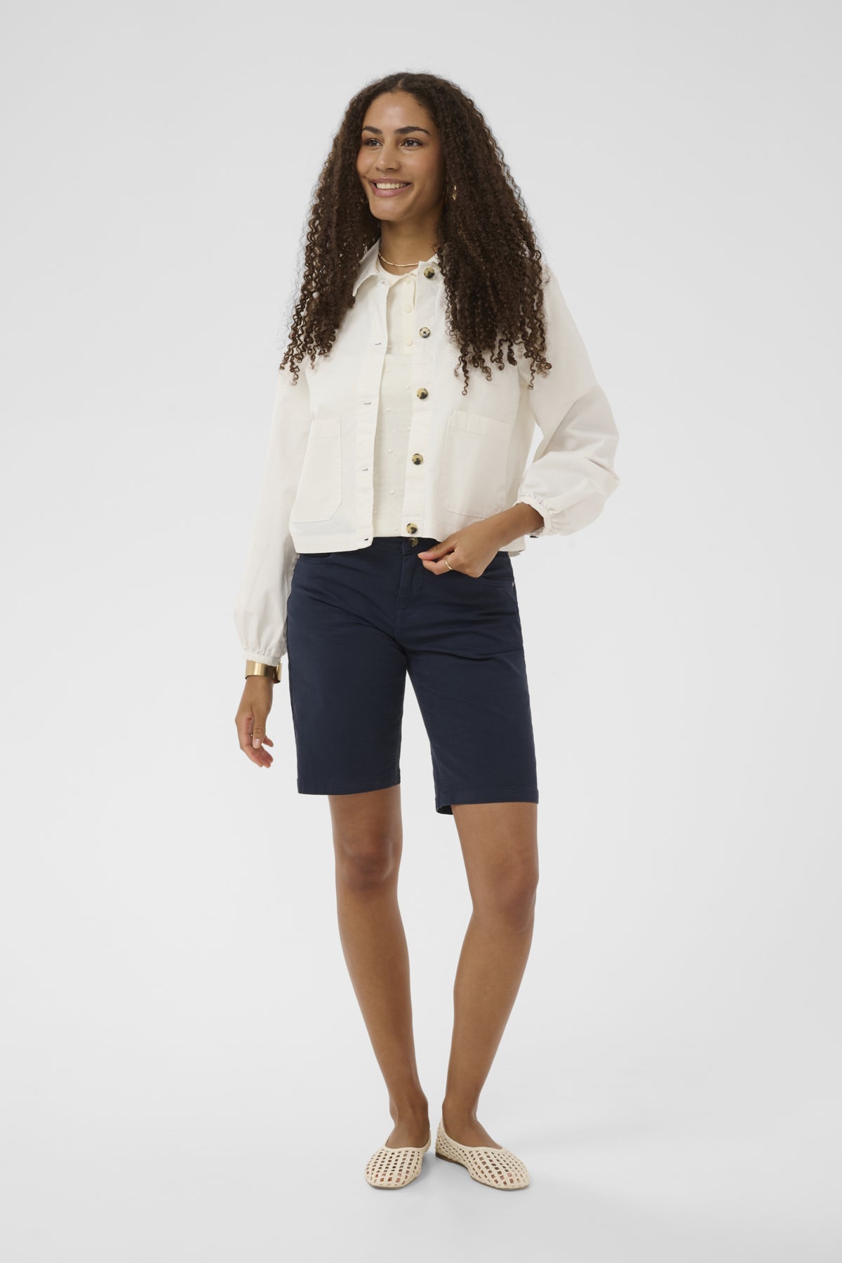 CRBerta Twill Jacket Snow White - 110602 - 10614741