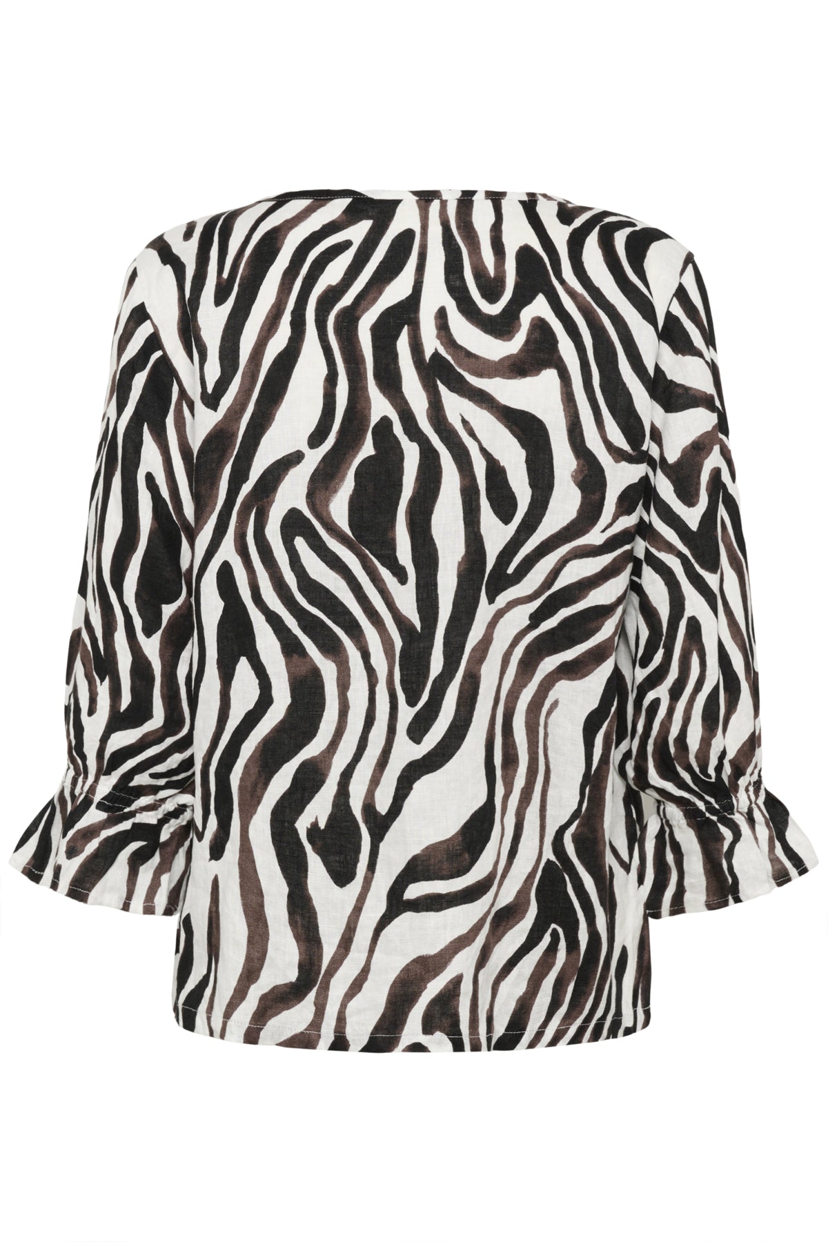 CRBellis Frill Blouse Black White Animal - 109051 - 10614831