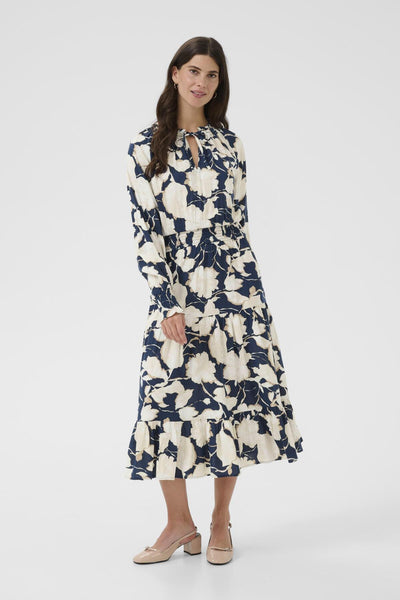 CRLucca Long Dress Navy Flower Print - 109028 - 10614834 Thumbnail