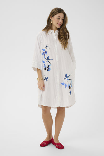 CRSilje Shirt Dress White Blue Stripe - 109111 - 10614873 Thumbnail