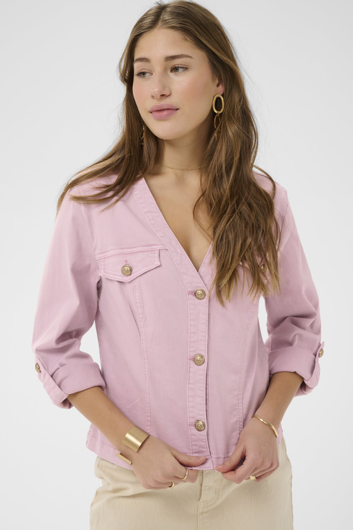 CRVisti colored denim Jacket Pink Nectar - 142305 - 10614876