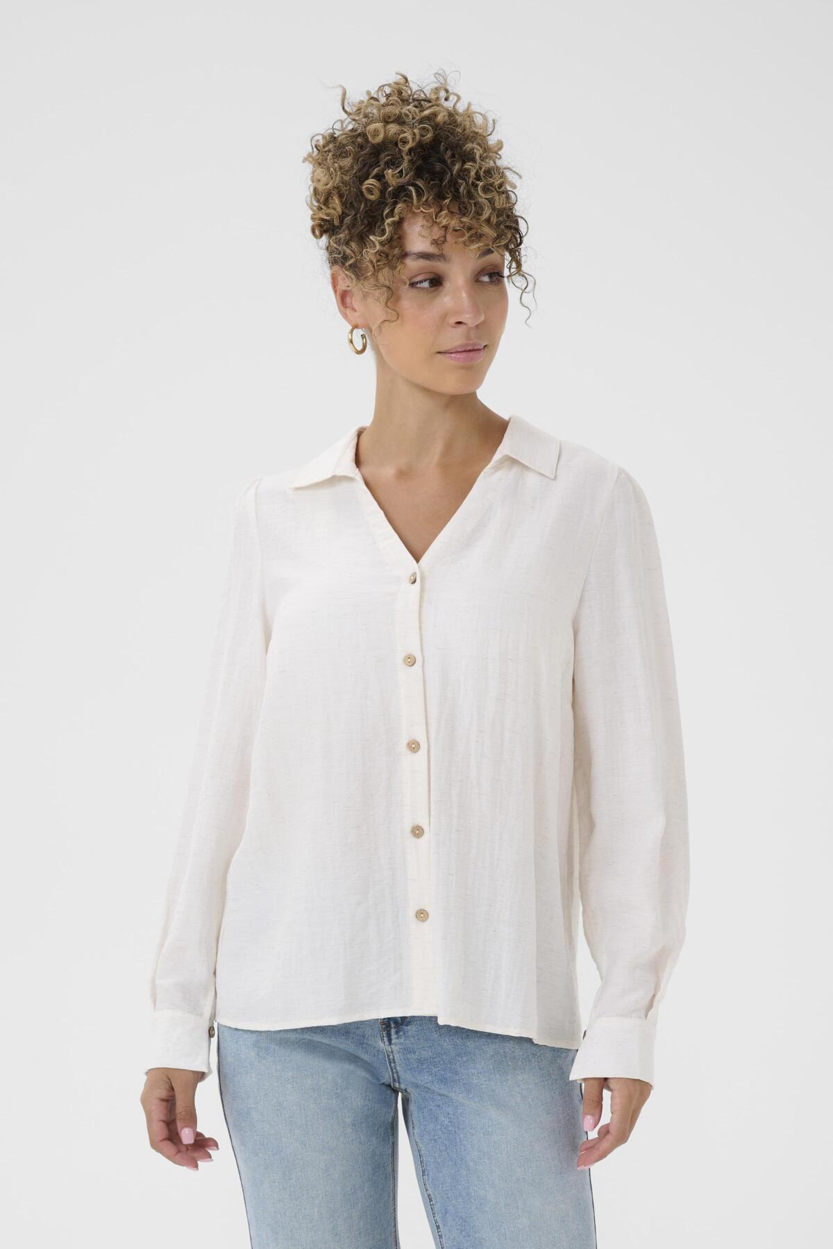 CRHeidy Shirt Whisper White Melange - 110701 - 10614901