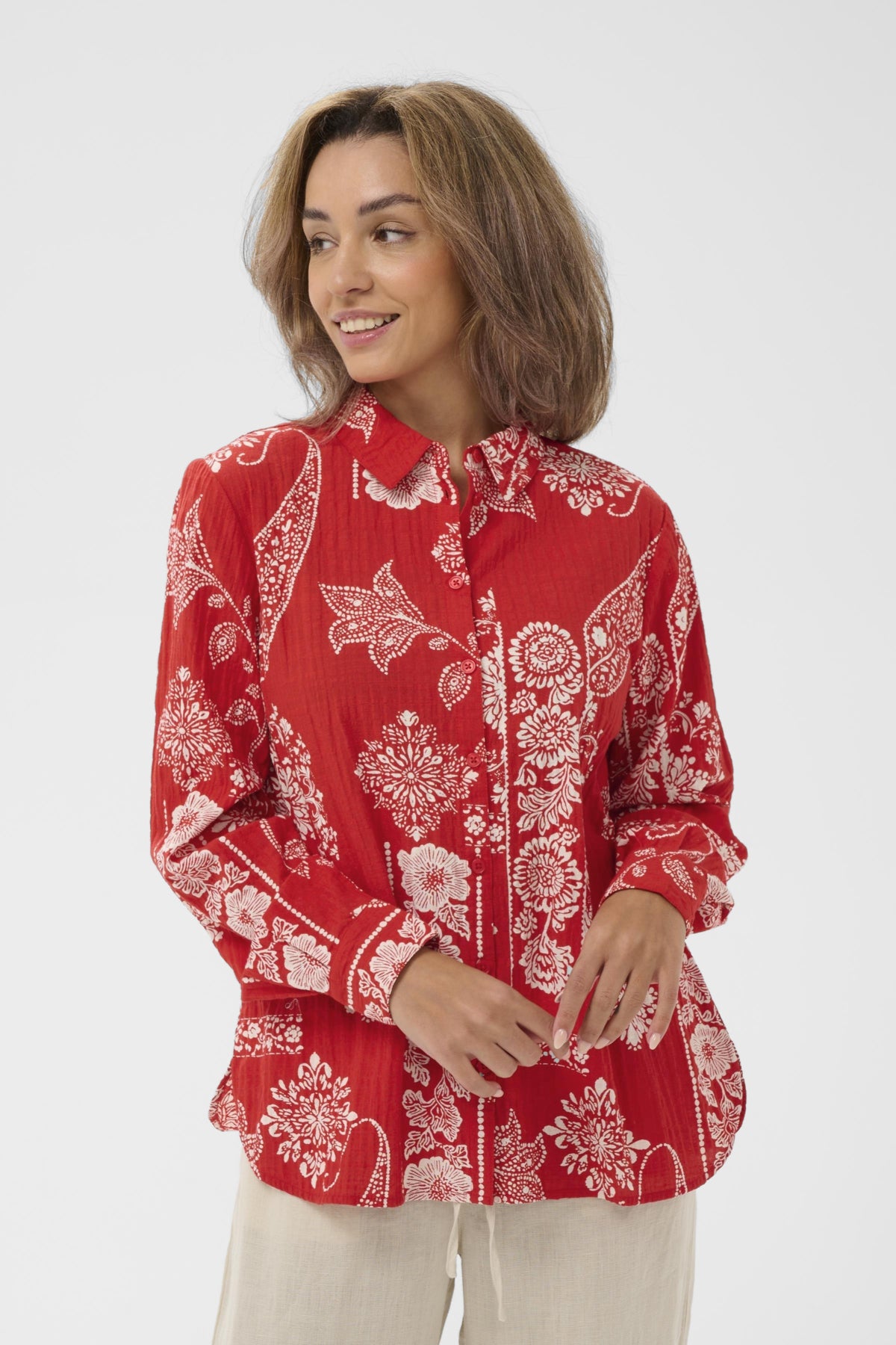 CRGianna Blouse Red Ethnic print - 109050 - 10614904