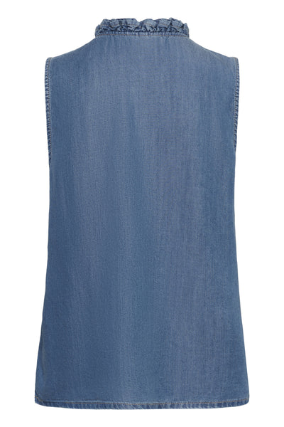 CRMolly Sleeveless Blouse Jaspar Blue Denim - 109128 - 10614943 Thumbnail