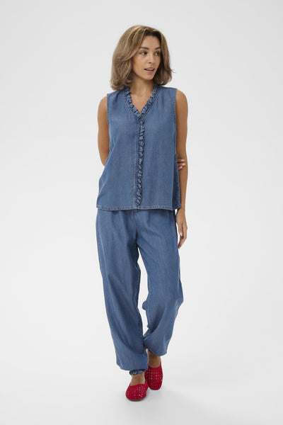 CRMolly Sleeveless Blouse Jaspar Blue Denim - 109128 - 10614943 Thumbnail
