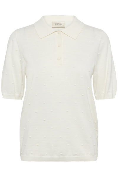 CRHanne Knit Polo Whisper White - 110701 - 10614974 Thumbnail