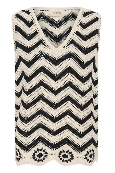 CRJauie Knit Slipover Black White Zig Zag - 109363 - 10615023 Thumbnail