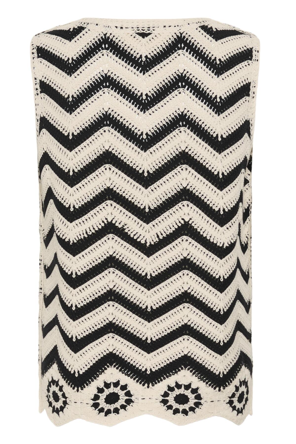 CRJauie Knit Slipover Black White Zig Zag - 109363 - 10615023