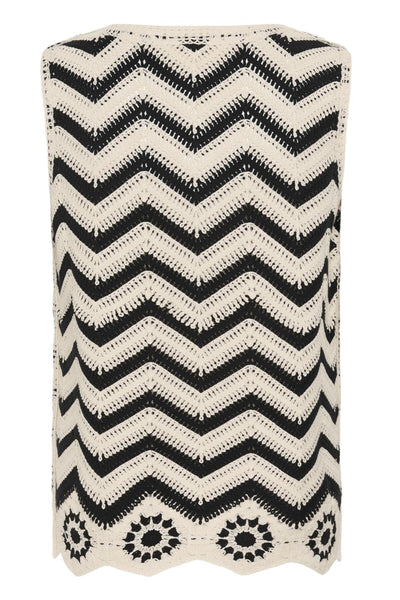 CRJauie Knit Slipover Black White Zig Zag - 109363 - 10615023 Thumbnail