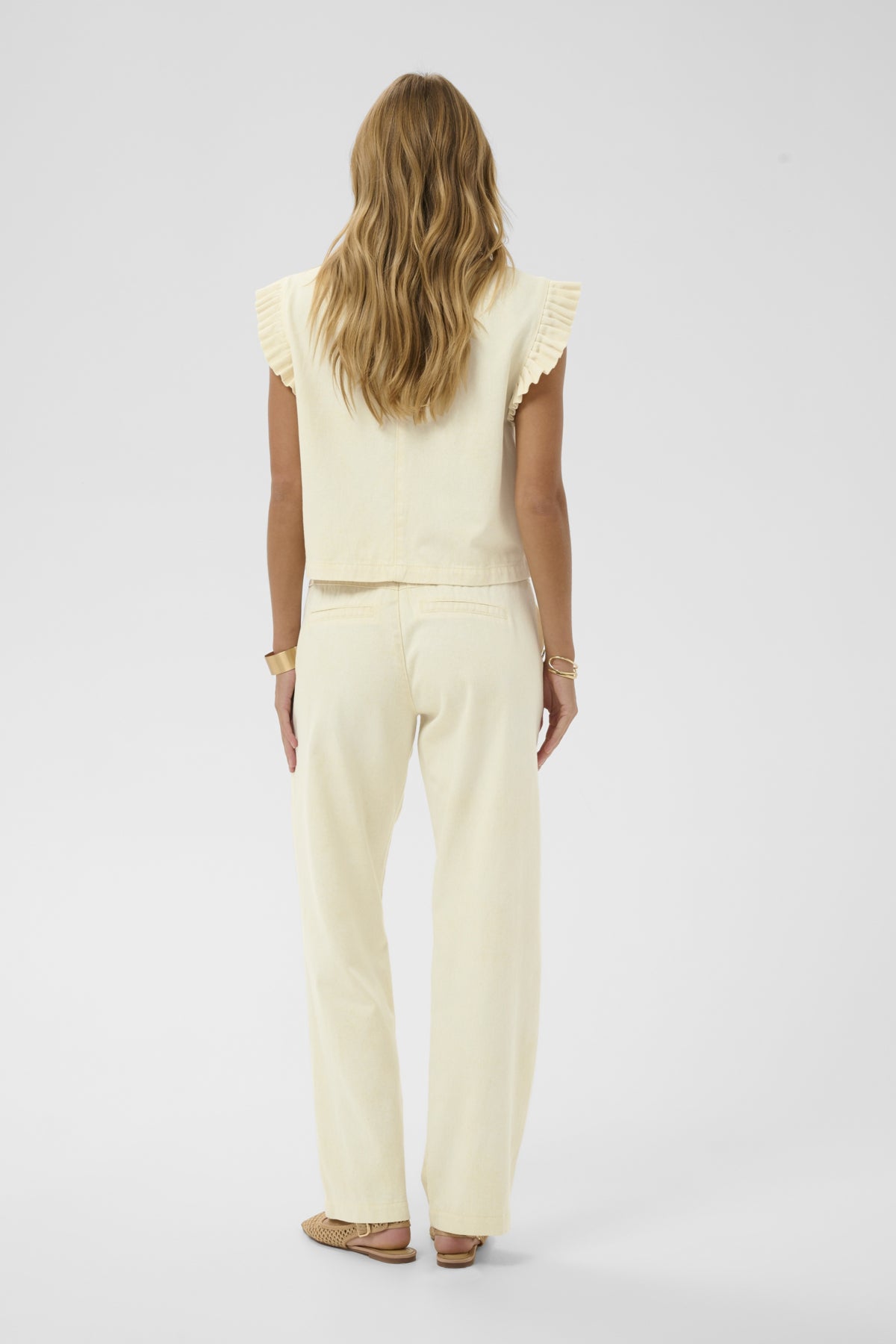 CRLorra Track Pants Lemon Meringue Melange - 12071 - 10615087