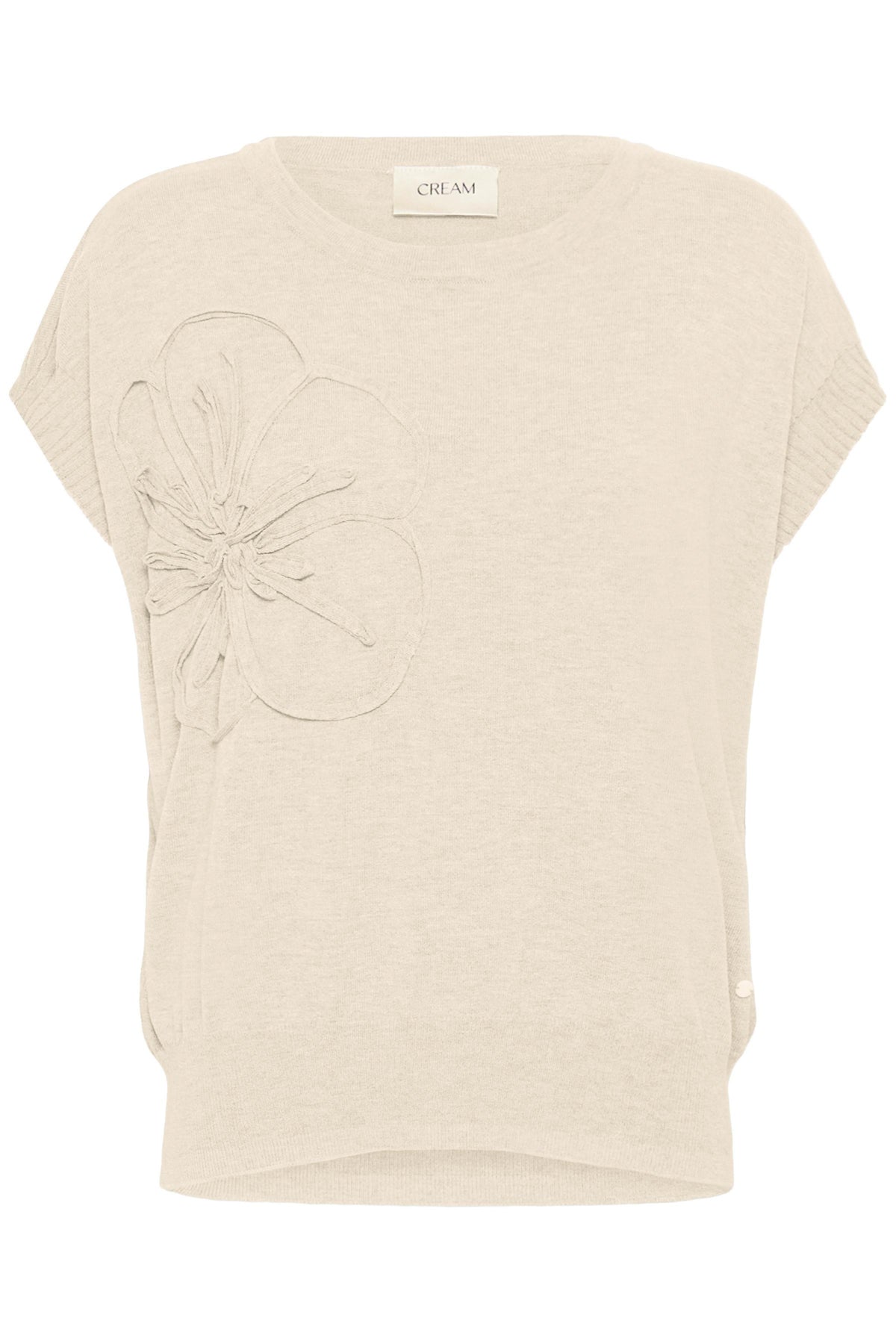 CRDela Knit Slipover w Deco Oat melange - 100232 - 10615143