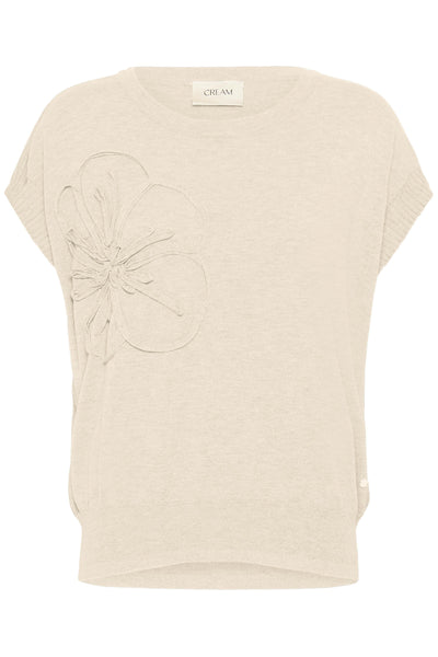 CRDela Knit Slipover w Deco Oat melange - 100232 - 10615143 Thumbnail