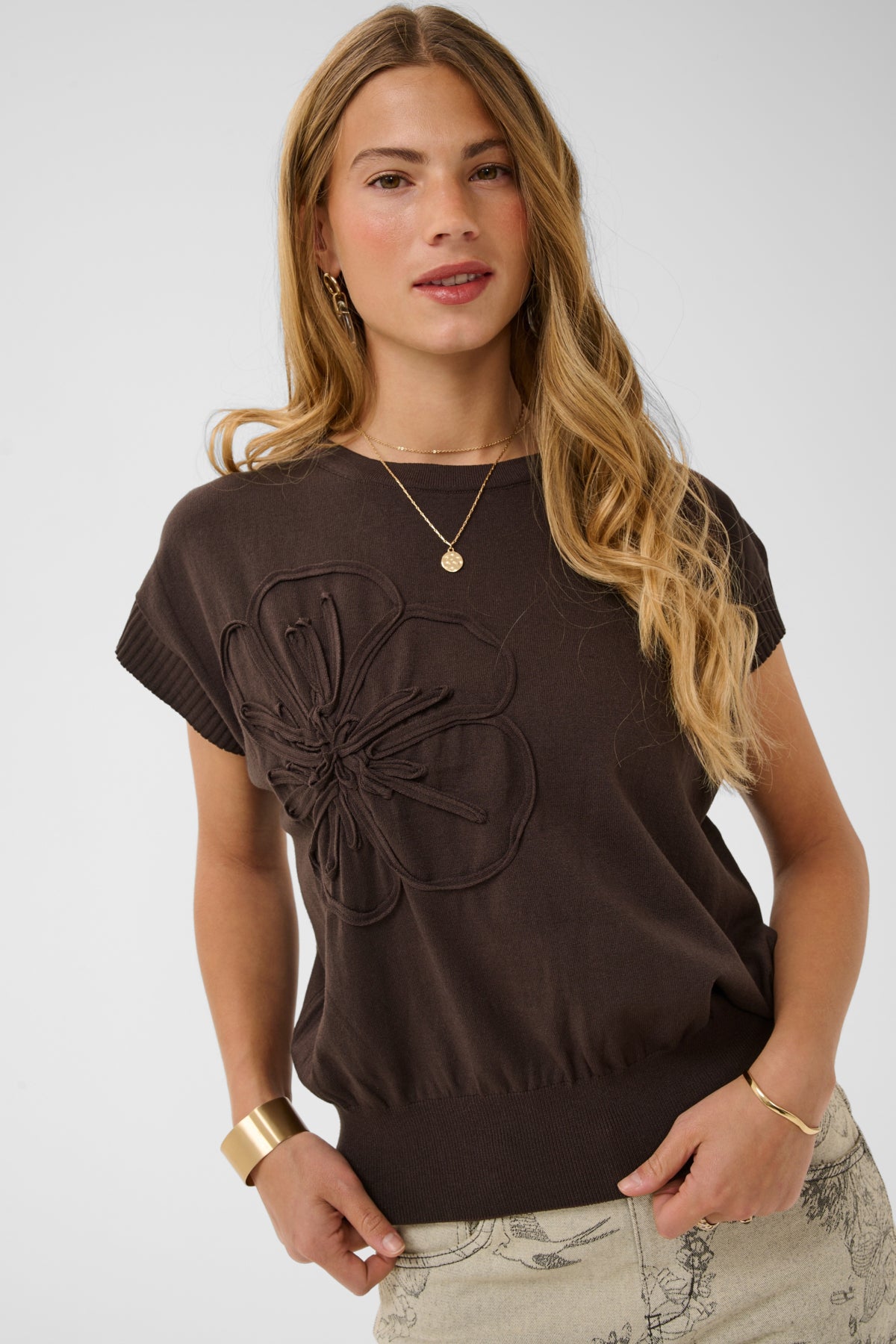 CRDela Knit Slipover w Deco Java - 191016 - 10615143