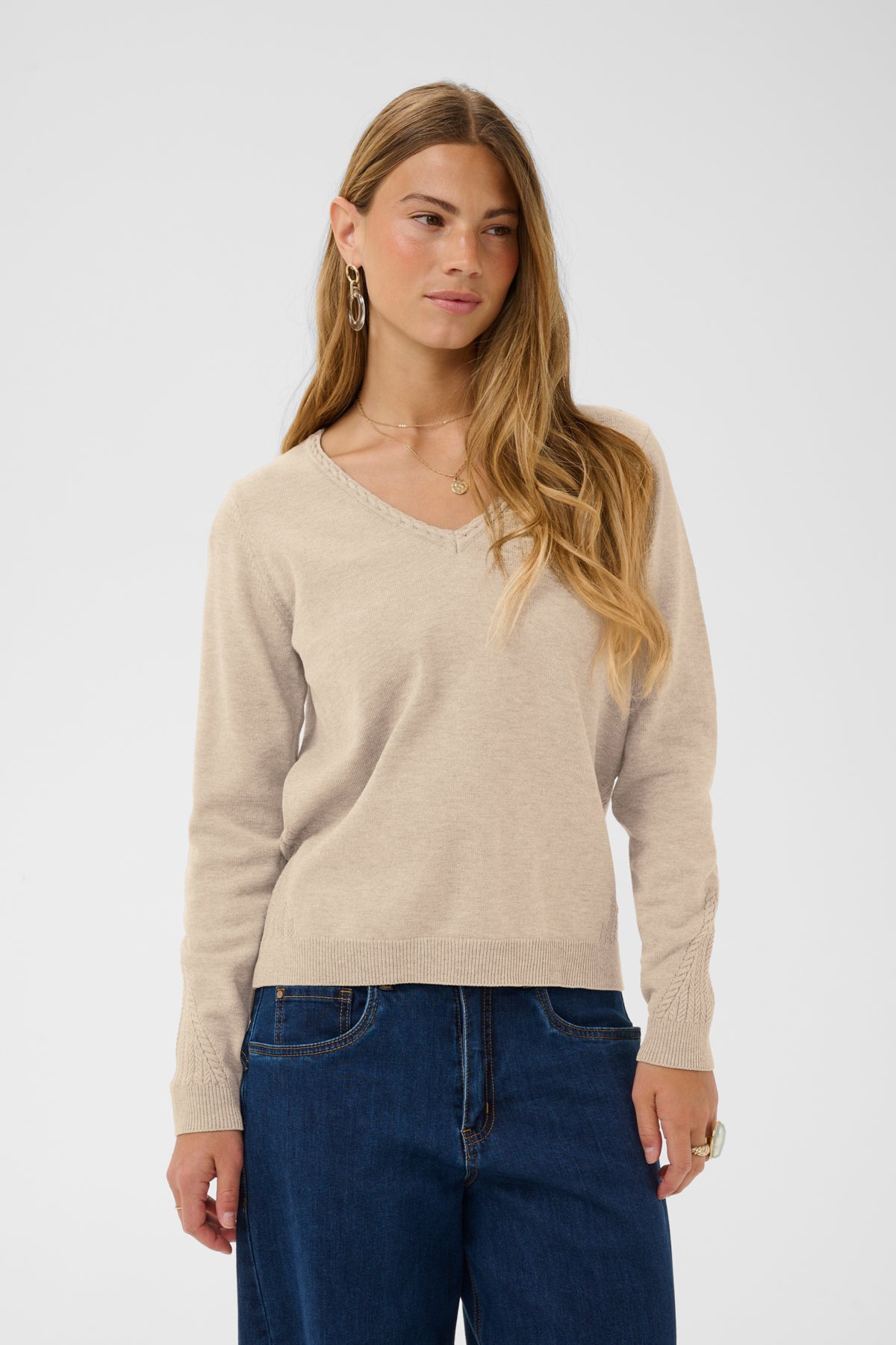 CRDela Knit Blouse Oat melange - 100232 - 10615145