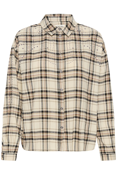 CRUma Shirt Bleached Check - 109549 - 10615167 Thumbnail