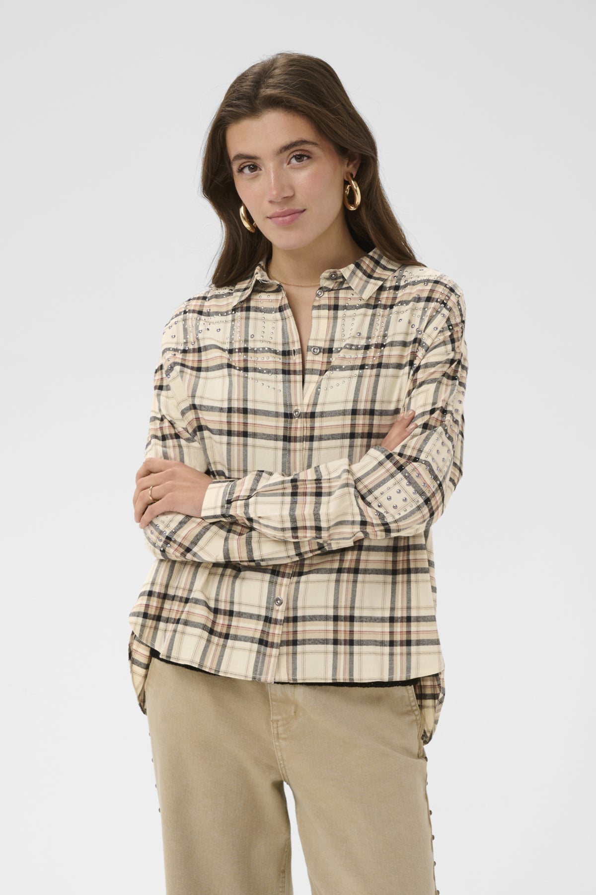 CRUma Shirt Bleached Check - 109549 - 10615167