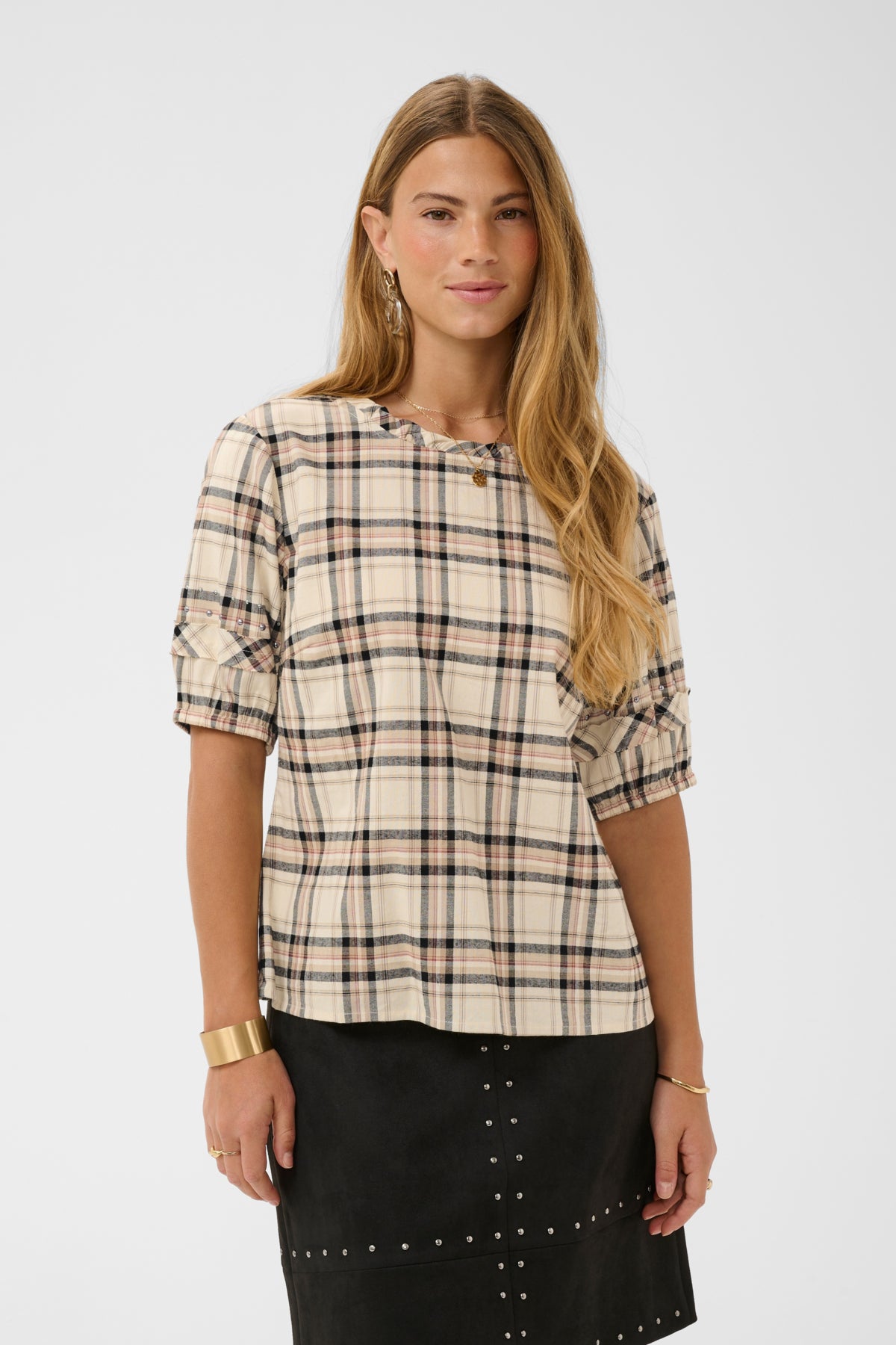 CRUma Blouse Bleached Check - 109549 - 10615169