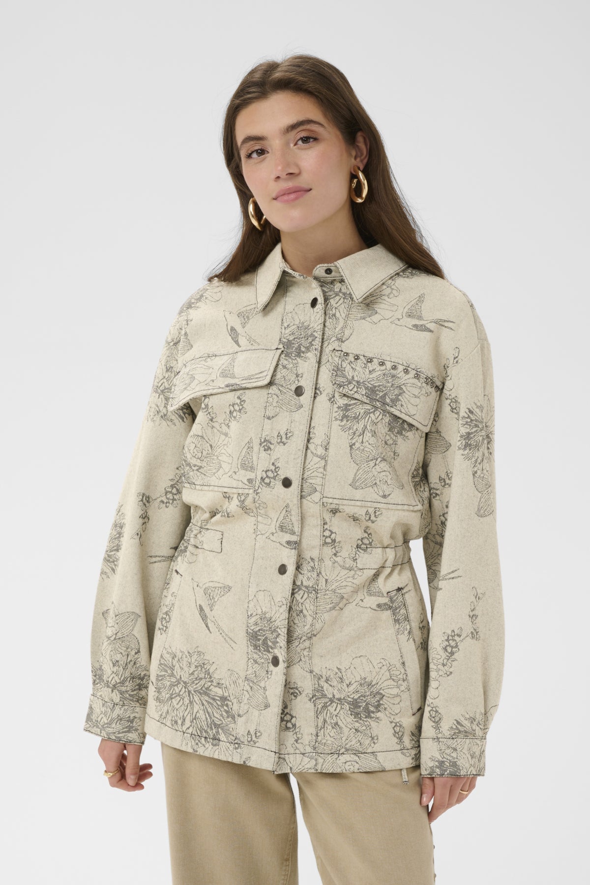 CRVatta Deco Jacket Ecru Flower Jacquard - 109544 - 10615201