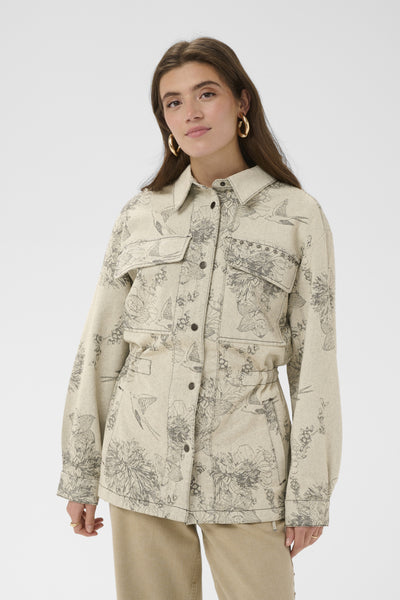 CRVatta Deco Jacket Ecru Flower Jacquard - 109544 - 10615201 Thumbnail