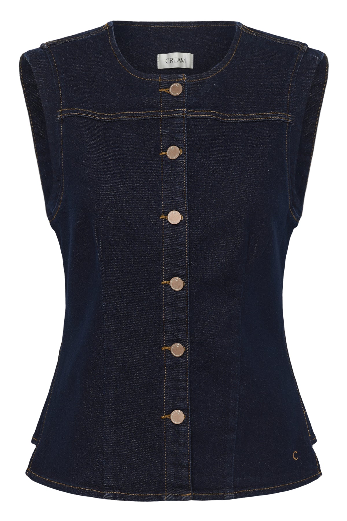 CRDamy Denim Waistcoat Cape Breton Rinse Blue Denim - - 10615211