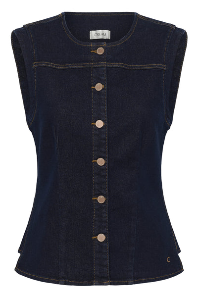 CRDamy Denim Waistcoat Cape Breton Rinse Blue Denim - - 10615211 Thumbnail