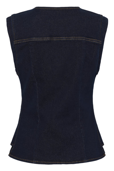 CRDamy Denim Waistcoat Cape Breton Rinse Blue Denim - - 10615211 Thumbnail
