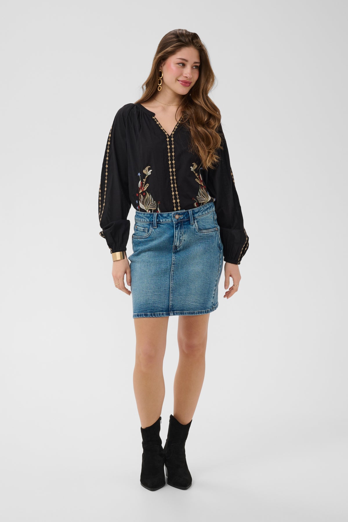 CRDarla Denim Skirt Smithers Mid Blue Denim - 1095 - 10615235