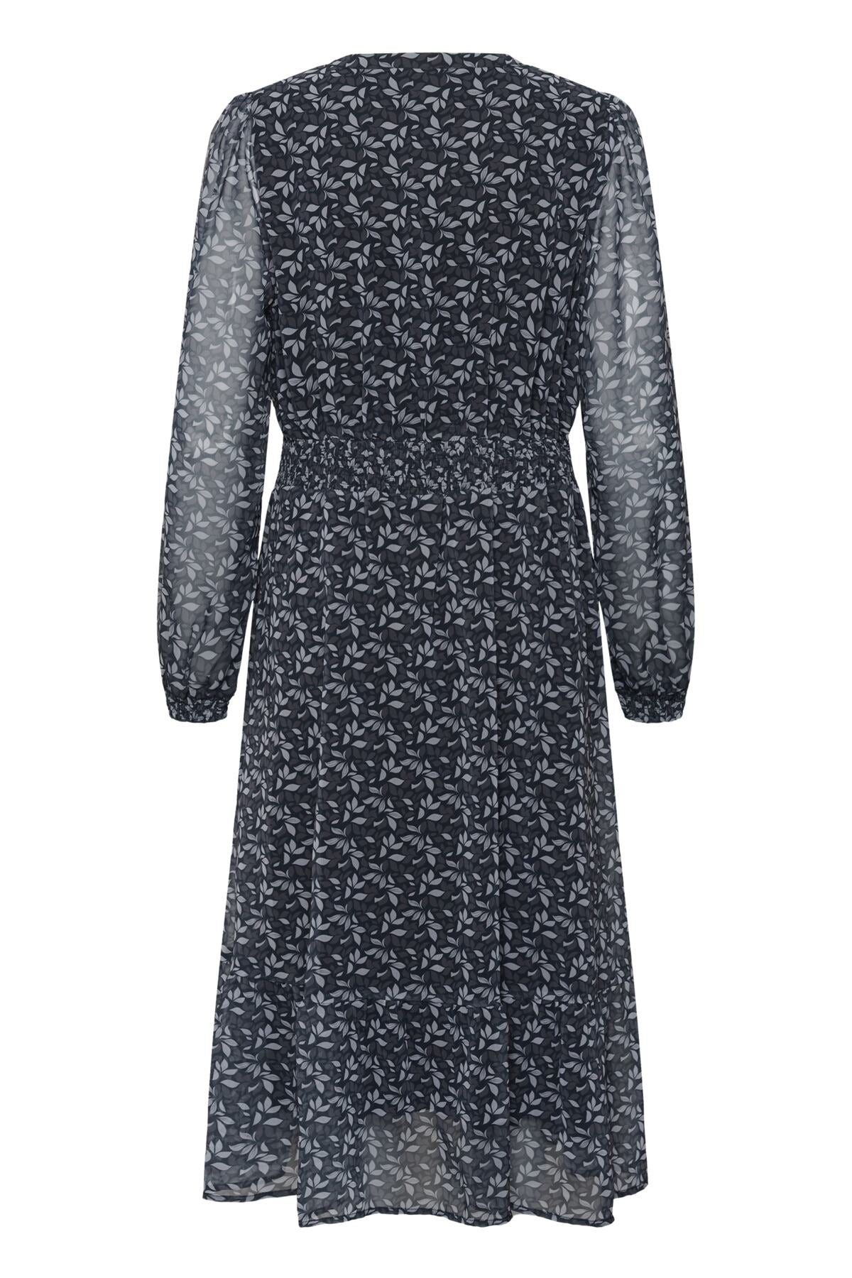 CRYuna Midi Dress Black Neutral Leaf - 109585 - 10615248