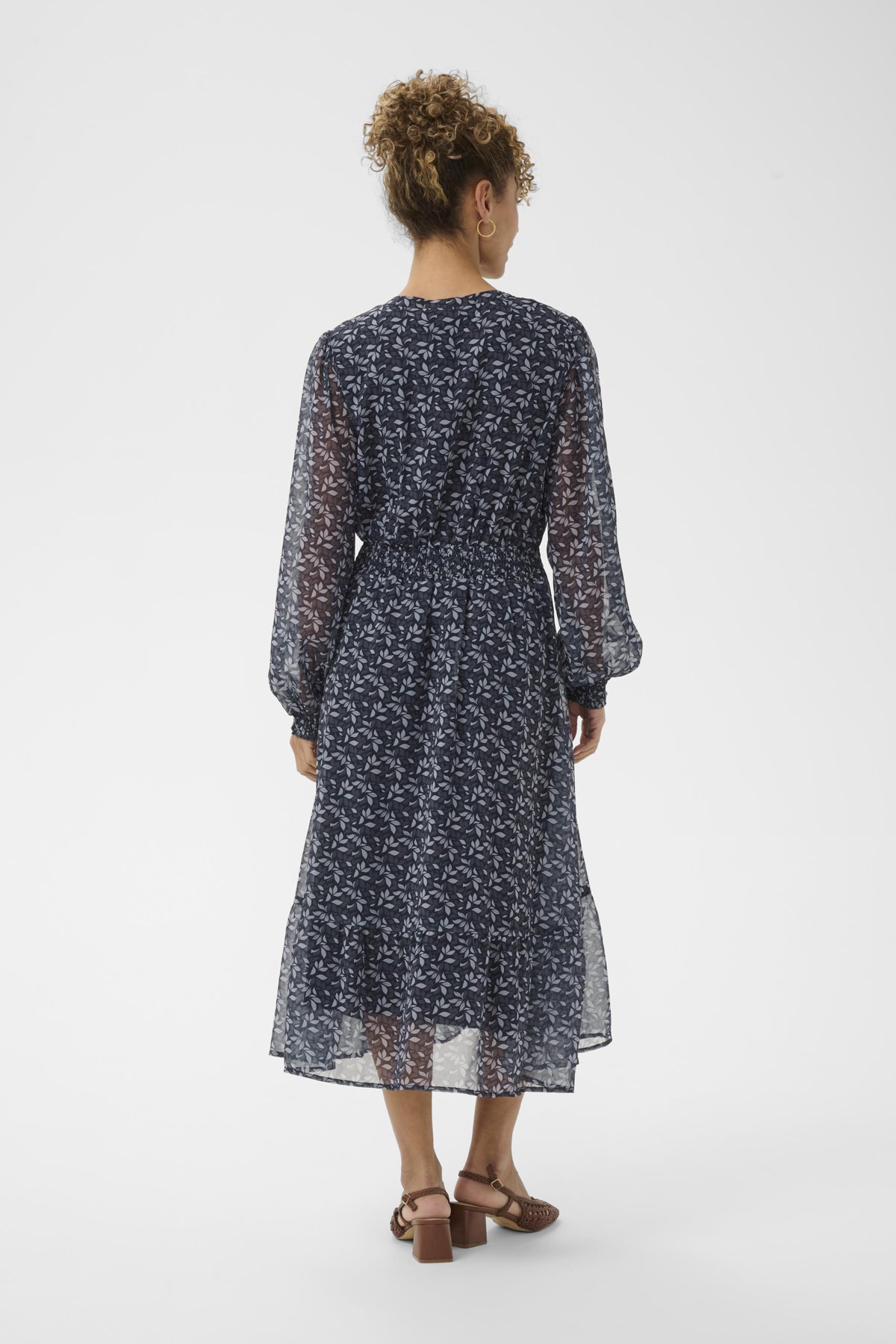 CRYuna Midi Dress Black Neutral Leaf - 109585 - 10615248